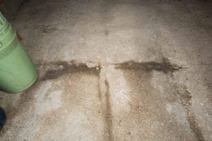 concrete basement needing repair