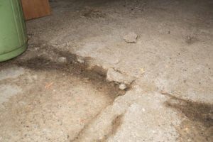 concrete basement needing repair