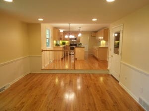 hardwood flooring in a kitchen and dining room