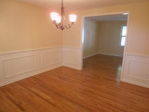 renovated living room with hardwood flooring