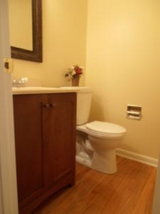 renovated bathroom with new toilet