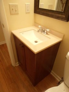 renovated bathroom with new sink