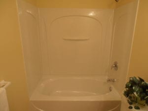 renovated bathroom with new tub