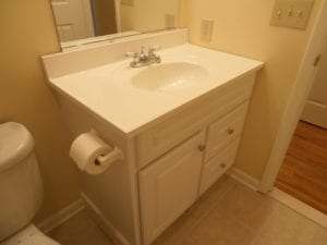 renovated bathroom with new fixtures