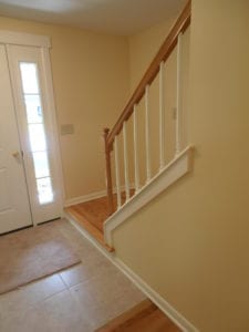 home renovation - view of front door and stairs