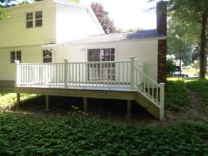 new deck with white deck rails